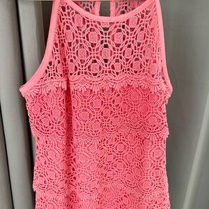 Kenar Coral Lace Tank Top